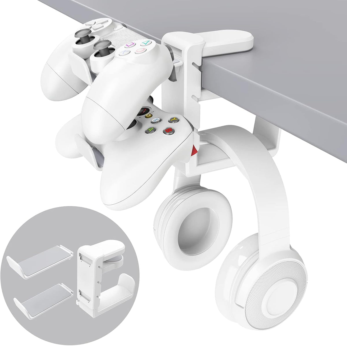 EURPMASK Rotating Headphone Stand,Adjustable Clamp-on Headset Holder Hanger