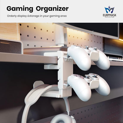 EURPMASK Rotating Headphone Stand,Adjustable Clamp-on Headset Holder Hanger