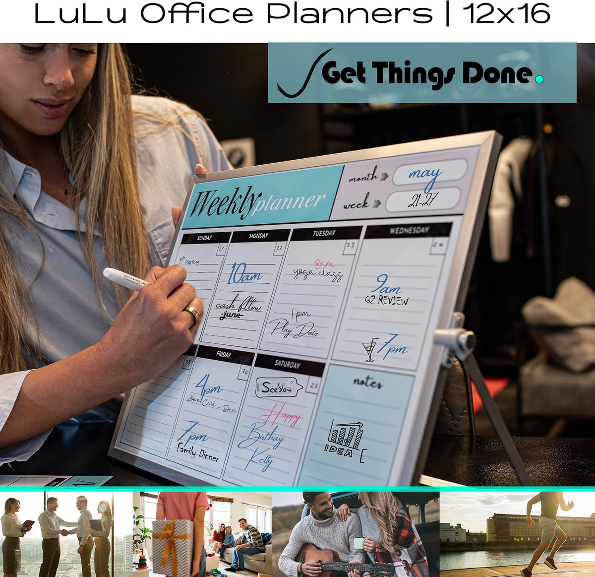 Dry Erase White Board 12"x16" with Stand
