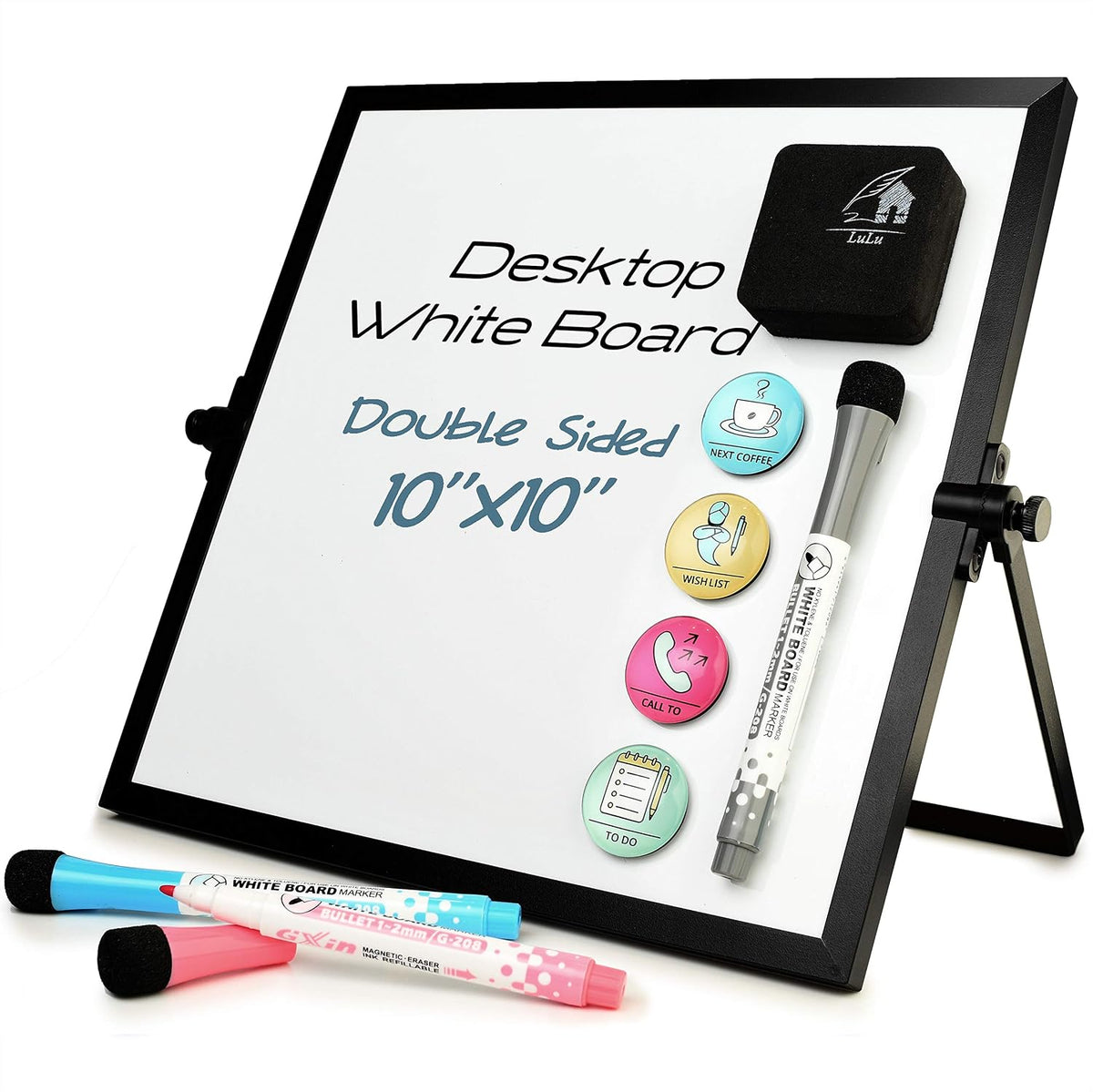 Dry Erase White Board 12"x16" with Stand
