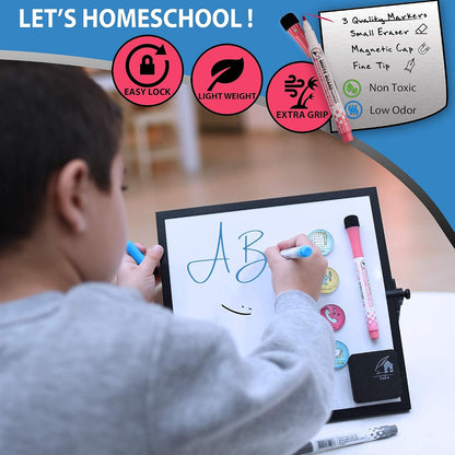 Dry Erase White Board 12"x16" with Stand