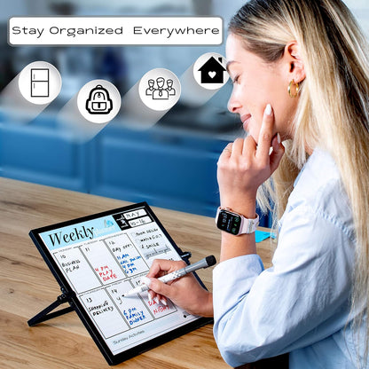 Dry Erase White Board 12"x16" with Stand