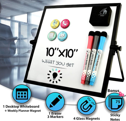 Dry Erase White Board 12"x16" with Stand