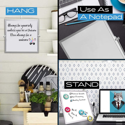 Dry Erase White Board 12"x16" with Stand