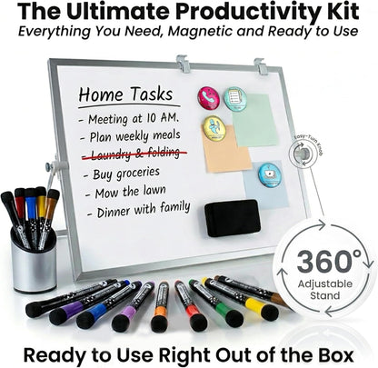 Dry Erase White Board 12"x16" with Stand