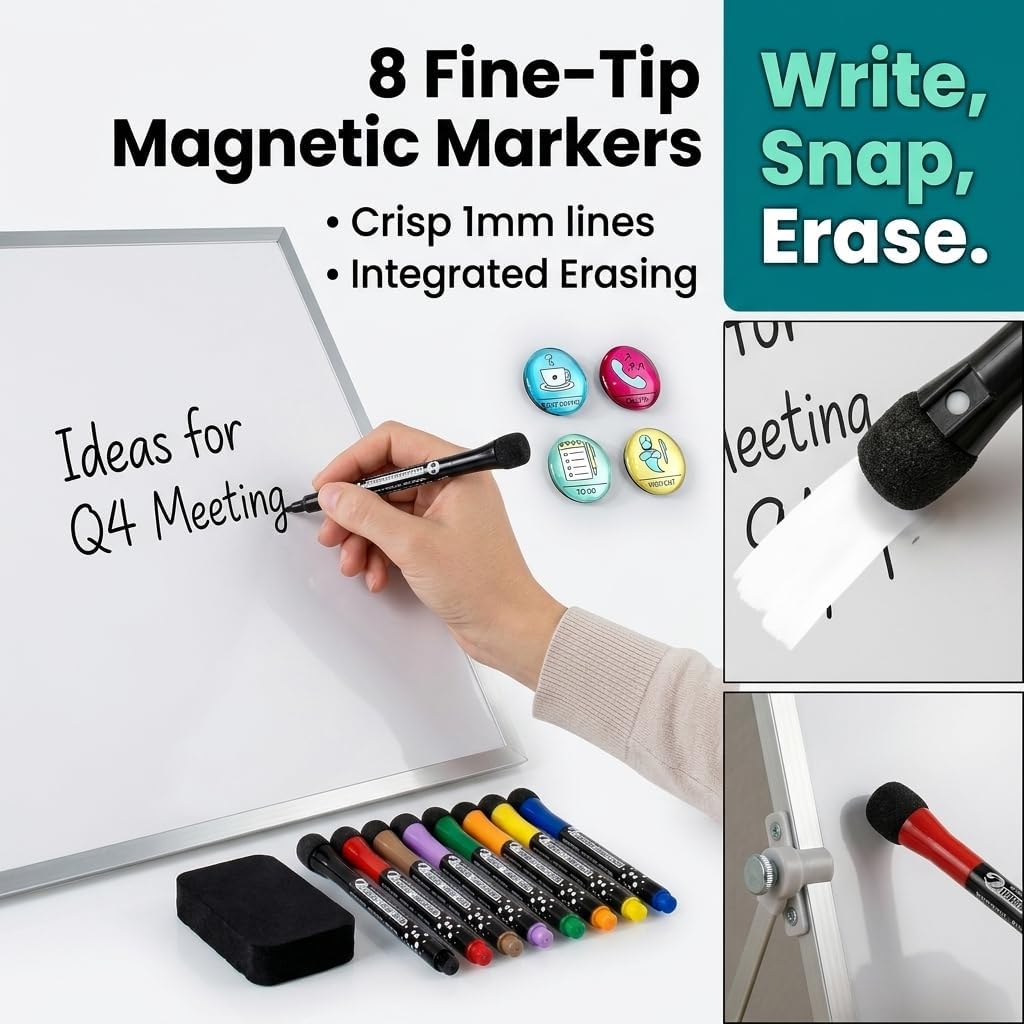 Dry Erase White Board 12"x16" with Stand