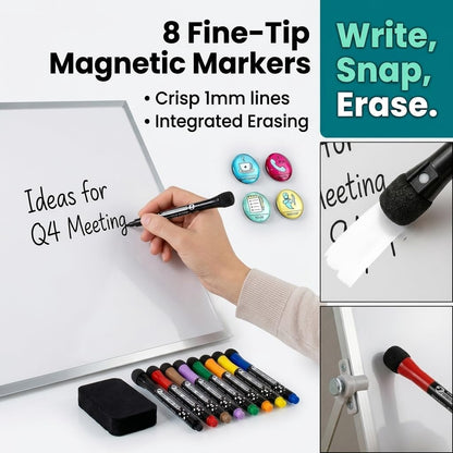 Dry Erase White Board 12"x16" with Stand