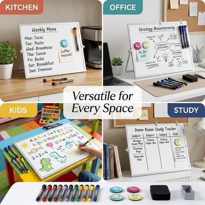 Dry Erase White Board 12"x16" with Stand