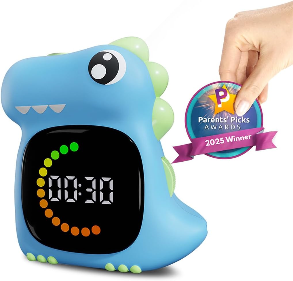 Visual Timer for Kids, Blue Dinosaur Digital Toddler Timer Visual Countdown