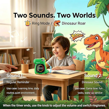 Visual Timer for Kids, Blue Dinosaur Digital Toddler Timer Visual Countdown
