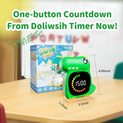 Visual Timer for Kids, Blue Dinosaur Digital Toddler Timer Visual Countdown