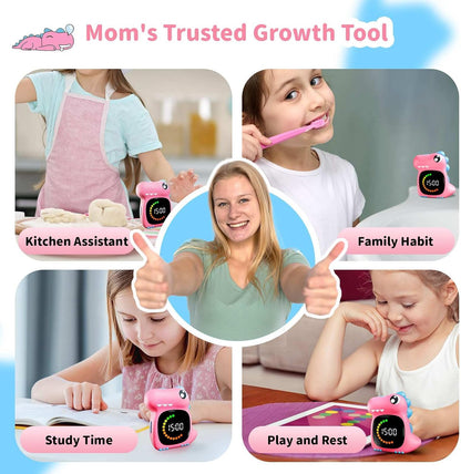 Visual Timer for Kids, Blue Dinosaur Digital Toddler Timer Visual Countdown