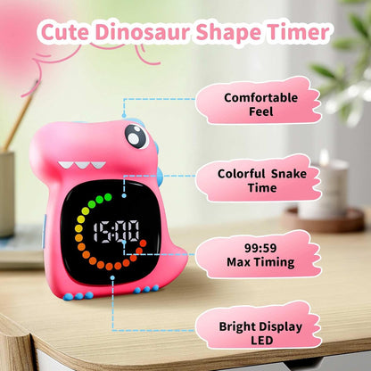 Visual Timer for Kids, Blue Dinosaur Digital Toddler Timer Visual Countdown