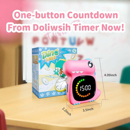 Visual Timer for Kids, Blue Dinosaur Digital Toddler Timer Visual Countdown