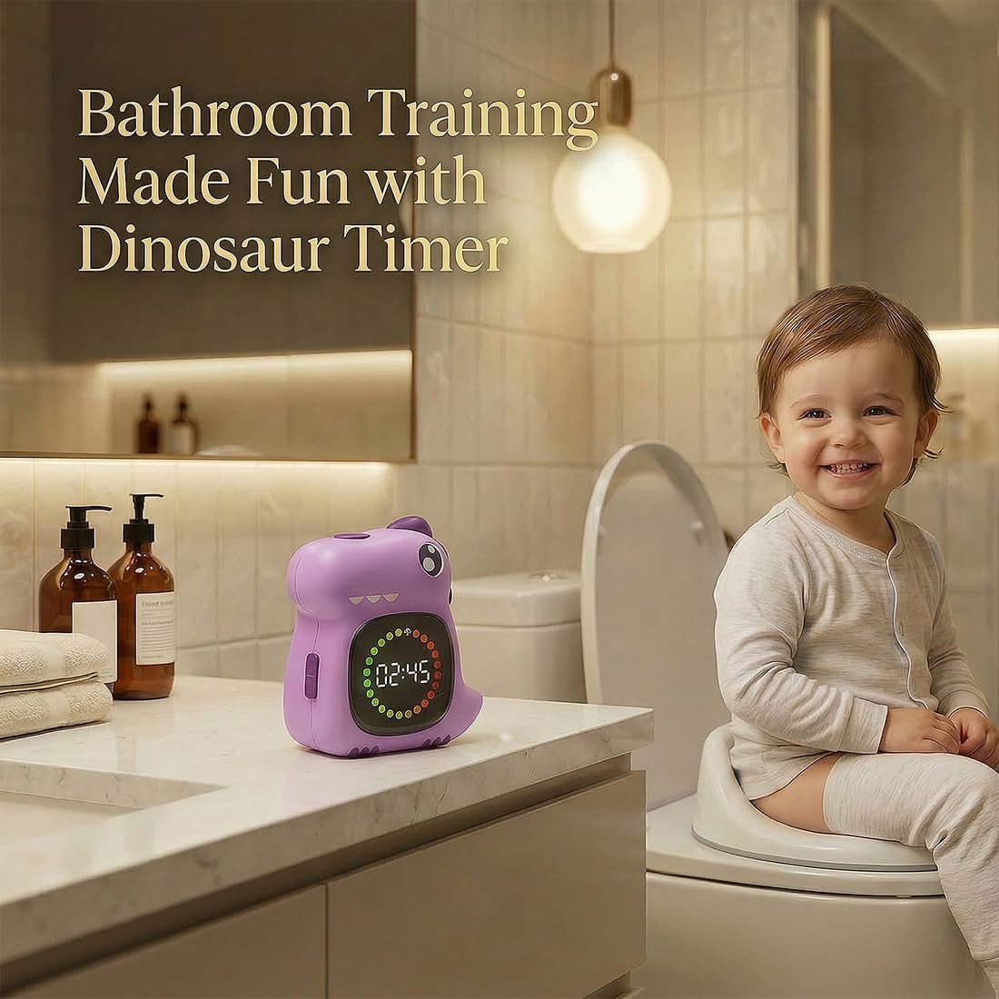 Visual Timer for Kids, Blue Dinosaur Digital Toddler Timer Visual Countdown