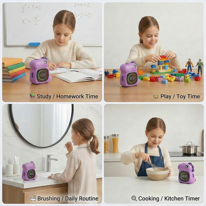 Visual Timer for Kids, Blue Dinosaur Digital Toddler Timer Visual Countdown