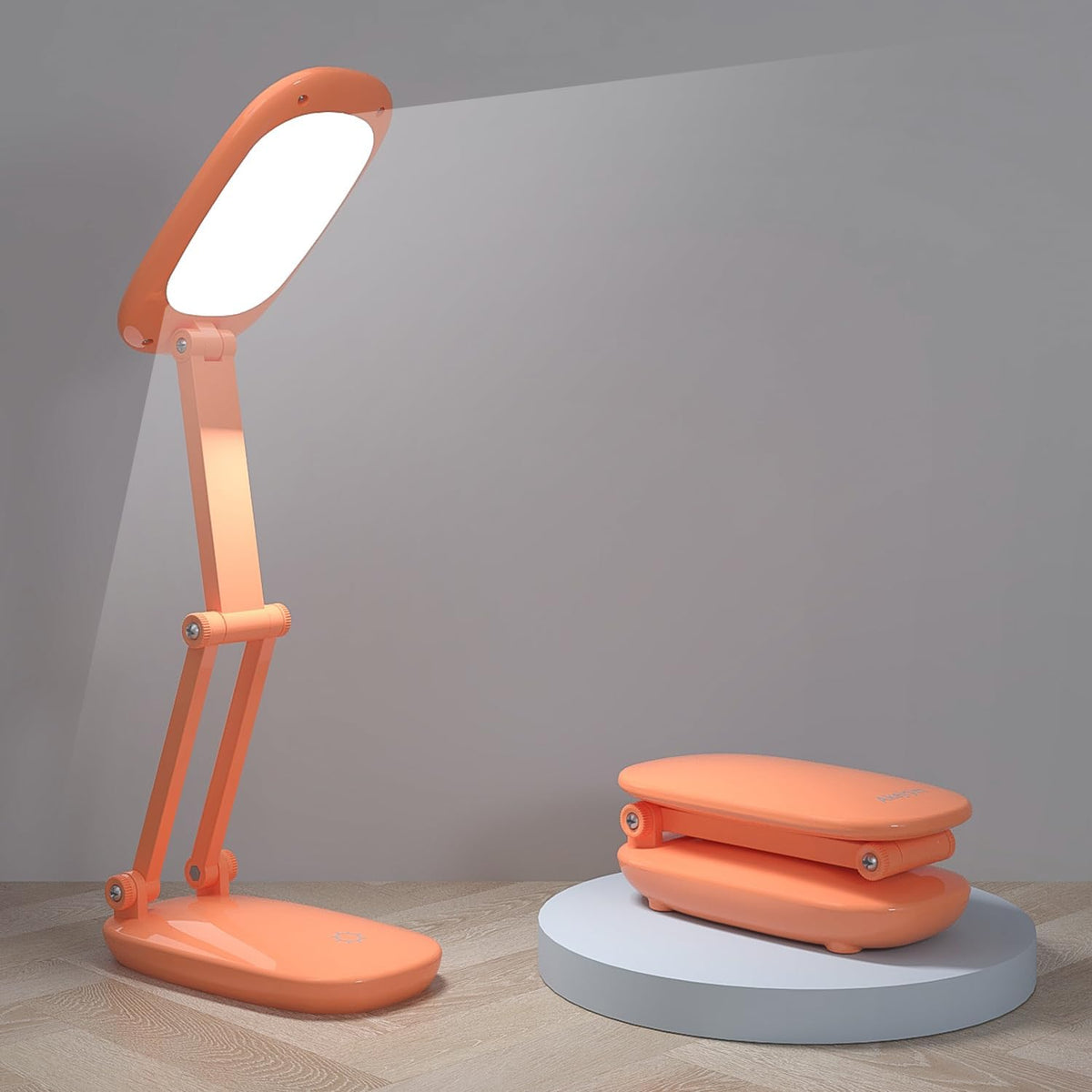 LED Desk Lamp for Office Home & Battery Operated Lamp Rechargeable Lamp Foldable & Portable Light, [2-Fold Bracket] 3 Brightness Dimmable Small Desk Lamp Wireless Reading Lamp (White)