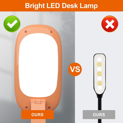 LED Desk Lamp for Office Home & Battery Operated Lamp Rechargeable Lamp Foldable & Portable Light, [2-Fold Bracket] 3 Brightness Dimmable Small Desk Lamp Wireless Reading Lamp (White)