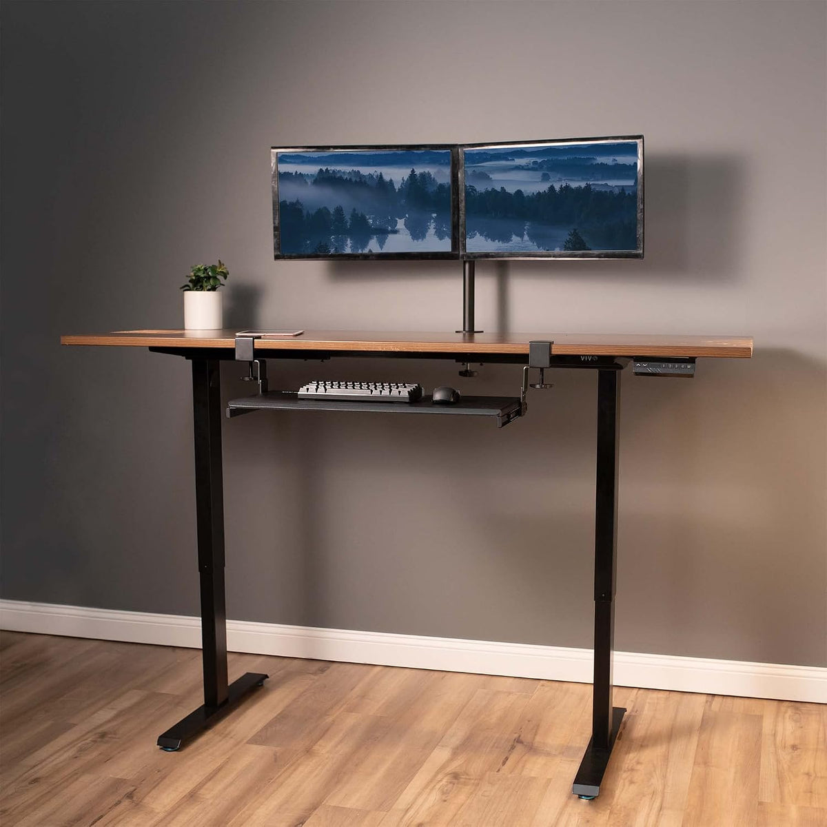 Height Adjustable Clamp and 12 inch Rail Set for DIY Custom Wooden Keyboard Trays (Tray Not Included), Under Desk Pull Out Slider Track with C-clamp Mount System, Black, MOUNT-RAIL02H