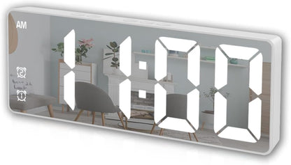 Small Digital Alarm Clock, White Digit