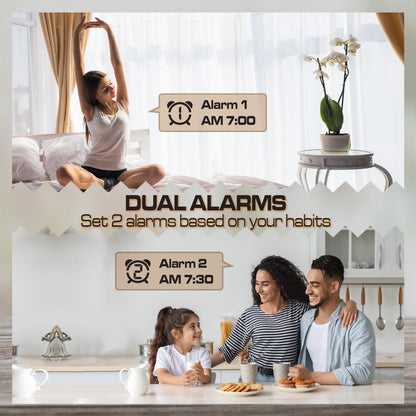 Small Digital Alarm Clock, White Digit