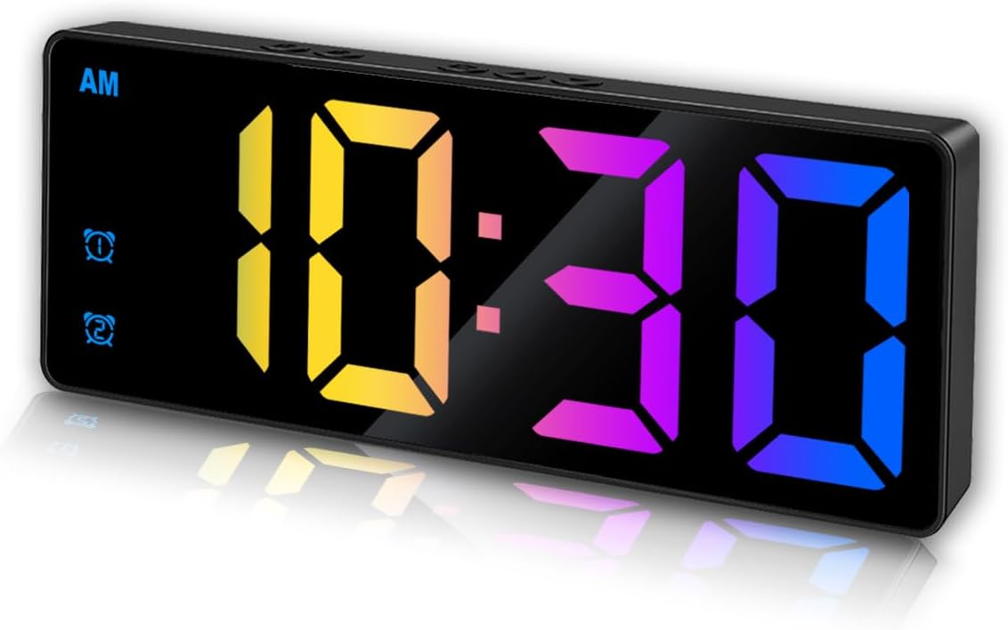 Small Digital Alarm Clock, White Digit