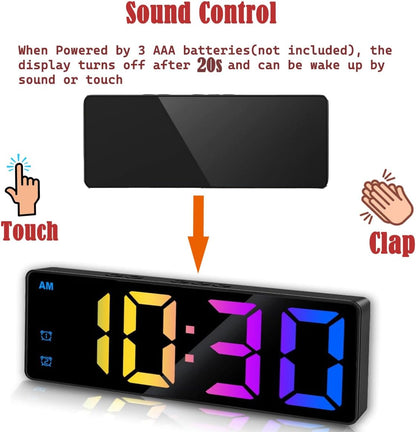 Small Digital Alarm Clock, White Digit