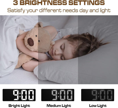 Small Digital Alarm Clock, White Digit