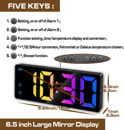 Small Digital Alarm Clock, White Digit