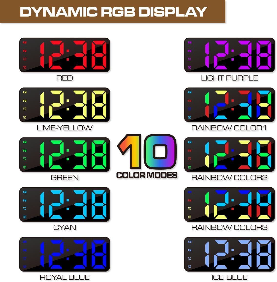 Small Digital Alarm Clock, White Digit