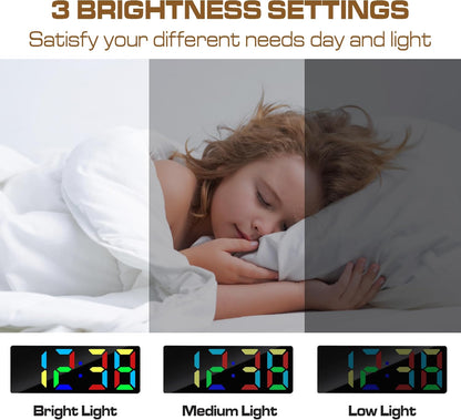 Small Digital Alarm Clock, White Digit