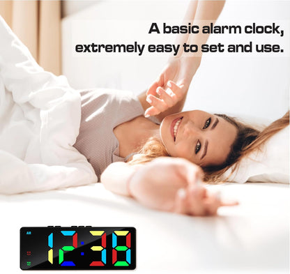 Small Digital Alarm Clock, White Digit