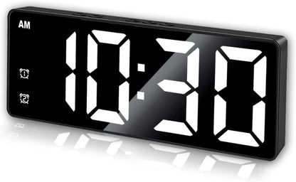 Small Digital Alarm Clock, White Digit