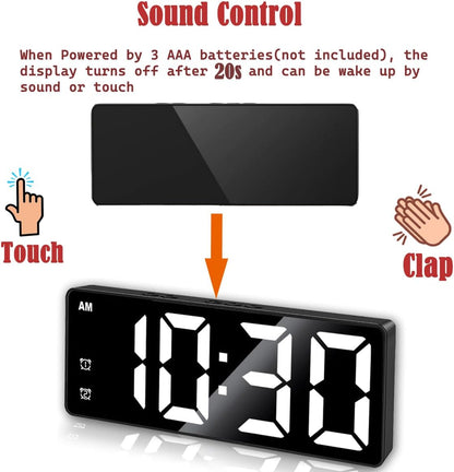 Small Digital Alarm Clock, White Digit