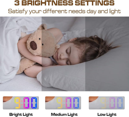 Small Digital Alarm Clock, White Digit
