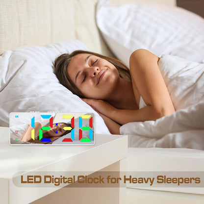 Small Digital Alarm Clock, White Digit