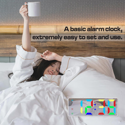 Small Digital Alarm Clock, White Digit