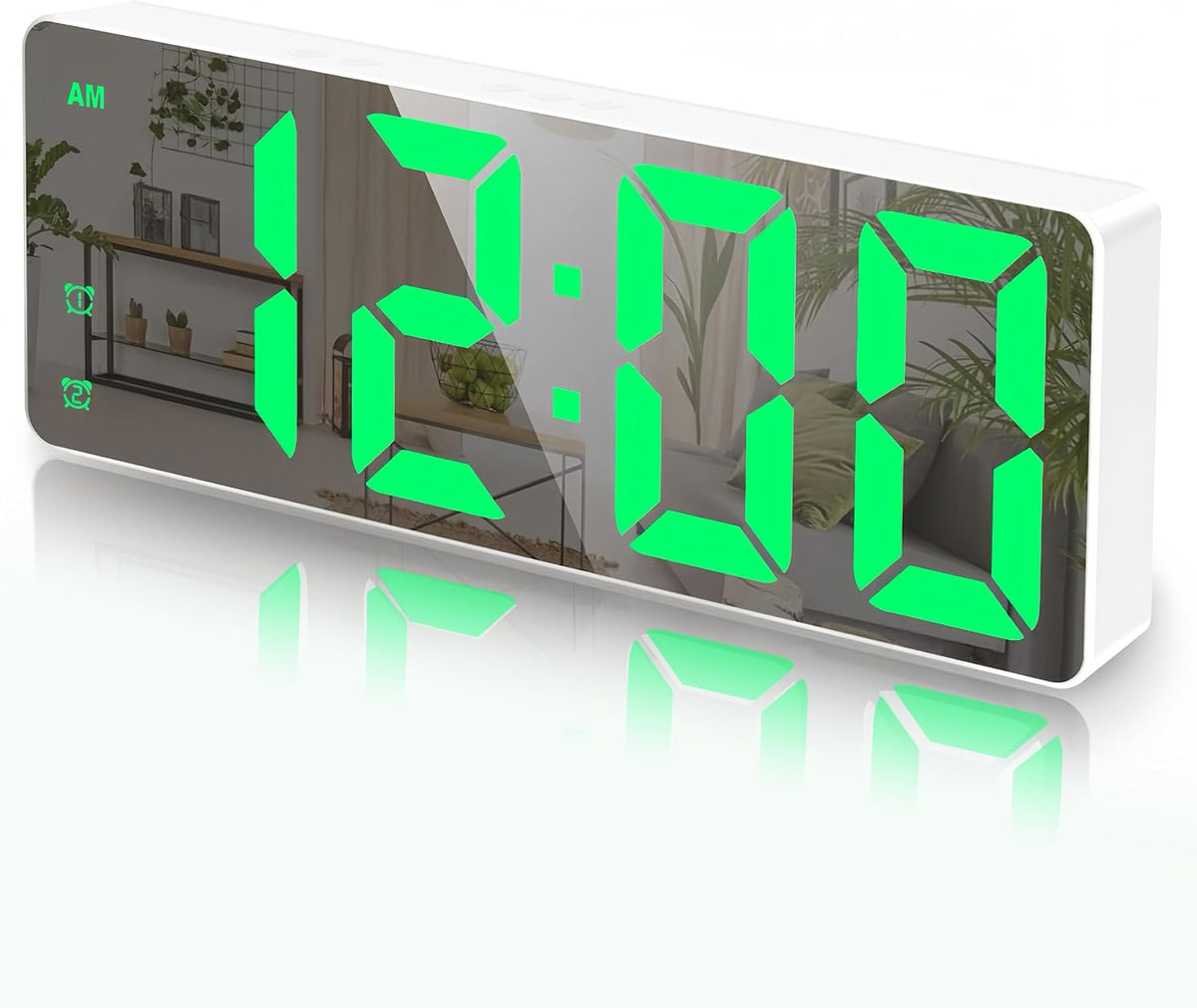 Small Digital Alarm Clock, White Digit
