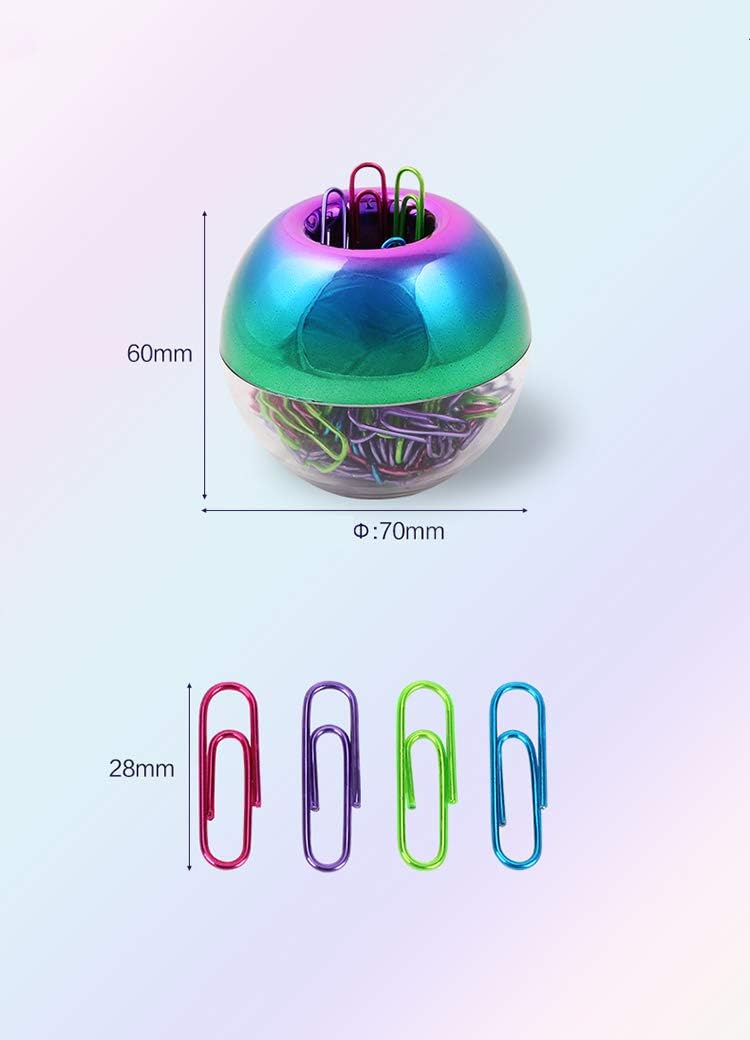Rainbow Paper Clips Holder Medium Holographic Paper Clip Dispenser