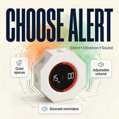 Multi-Function Electronic Timer, Learning Management - USB-C Rechargeable Flip Timer with Presets, Silent Mode & Vibration - Ideal for ADHD, Pomodoro, Classroom, Kids, Kitchen & Chess Clock