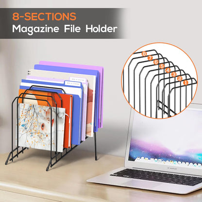 Incline Desk Magazine Folder Holder File Organizer with 8-Section