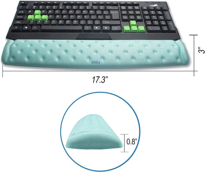Keyboard Wrist Rest Support Cushion Pad for Computer, Laptop, Office Work, PC Gaming - Memory Foam Gel with Massage Holes Design - Non-Slip Easy Typing Wrist Pain Relief (Black Keyboard Pad)