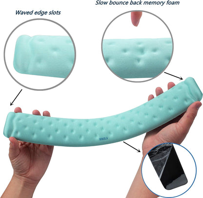 Keyboard Wrist Rest Support Cushion Pad for Computer, Laptop, Office Work, PC Gaming - Memory Foam Gel with Massage Holes Design - Non-Slip Easy Typing Wrist Pain Relief (Black Keyboard Pad)