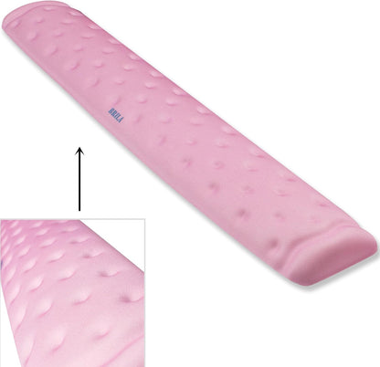 Keyboard Wrist Rest Support Cushion Pad for Computer, Laptop, Office Work, PC Gaming - Memory Foam Gel with Massage Holes Design - Non-Slip Easy Typing Wrist Pain Relief (Black Keyboard Pad)