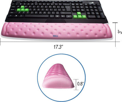 Keyboard Wrist Rest Support Cushion Pad for Computer, Laptop, Office Work, PC Gaming - Memory Foam Gel with Massage Holes Design - Non-Slip Easy Typing Wrist Pain Relief (Black Keyboard Pad)