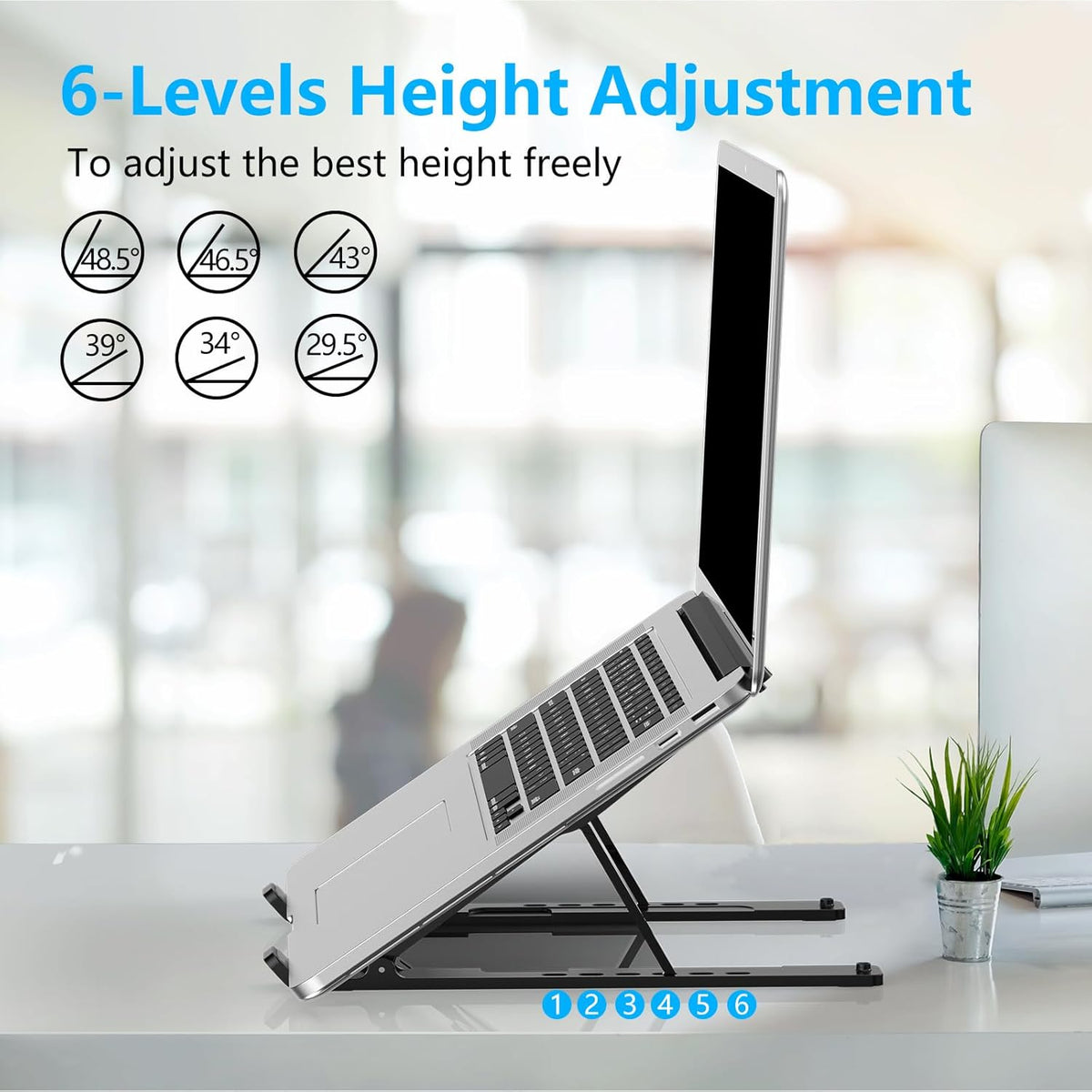 Adjustable Laptop Stand, Portable Laptop Riser for Desk