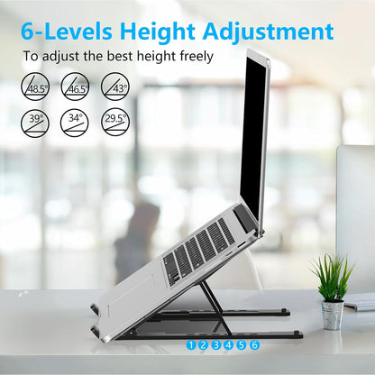 Adjustable Laptop Stand, Portable Laptop Riser for Desk