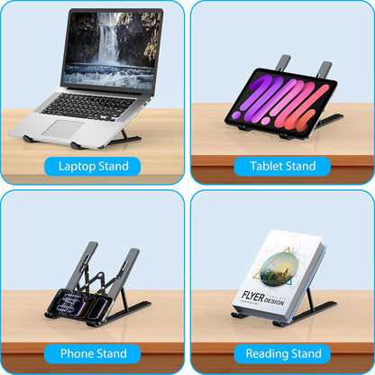 Adjustable Laptop Stand, Portable Laptop Riser for Desk