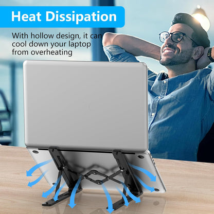 Adjustable Laptop Stand, Portable Laptop Riser for Desk