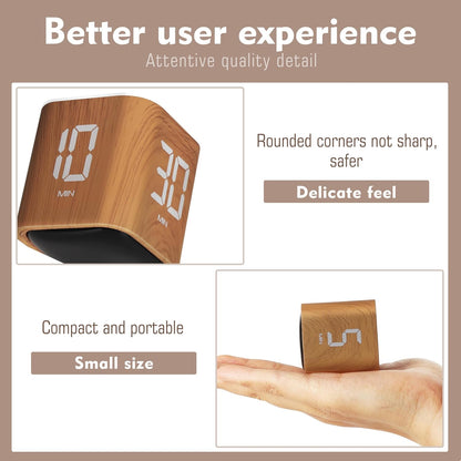 Cube Productivity Timer, 25/5/10/45 Min Presets, Desk Flip Timer for Pomodoro Study Sessions, Vibration & Custom Modes for ADHD, Work, Study & Kitchen (Black)